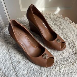 Tory Burch Jolie Peep-toe Wedge Pumps